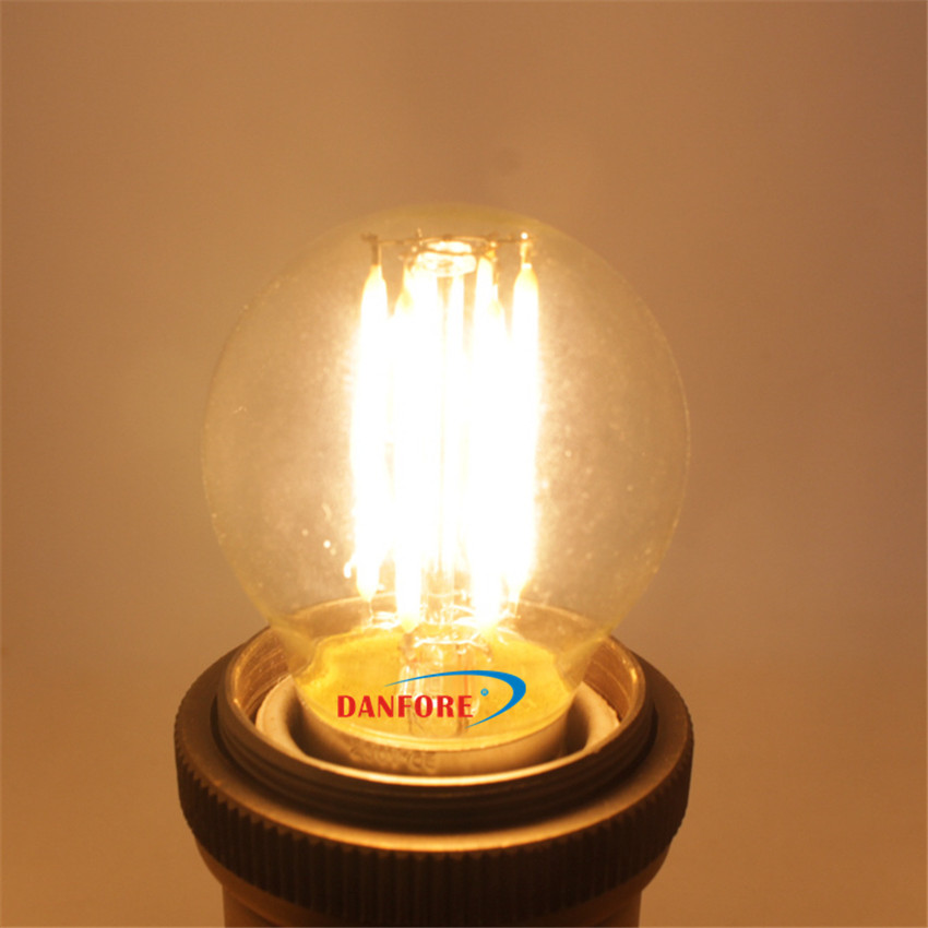 2W 35W glass cover Dimmable Mini Golf filament lamps G45 led bulb