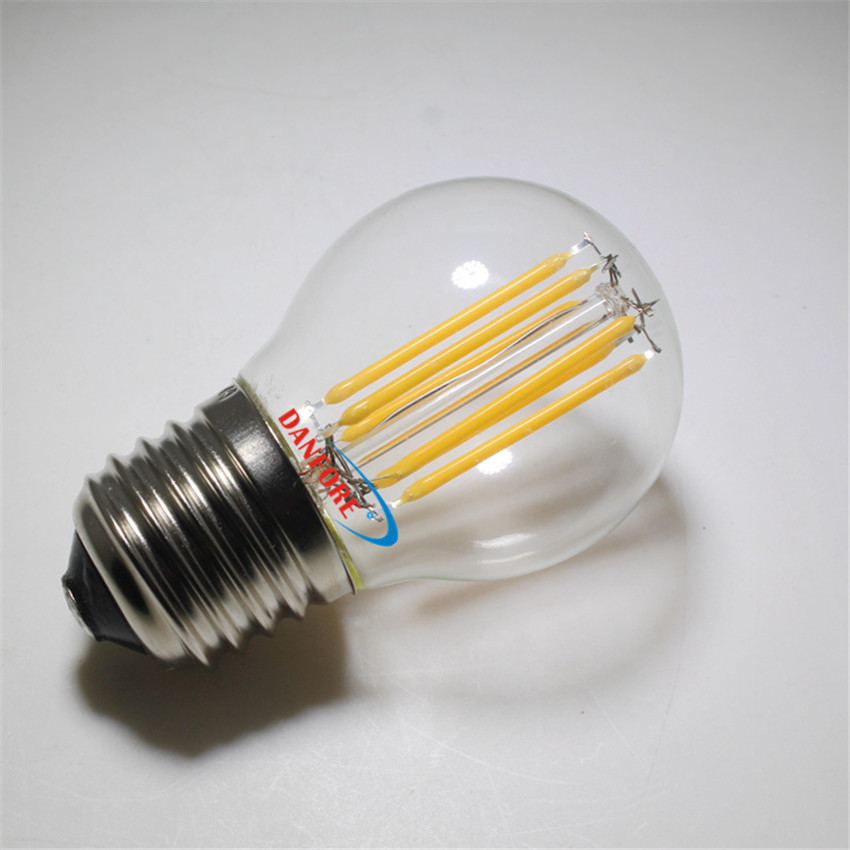 2W 35W glass cover Dimmable Mini Golf filament lamps G45 led bulb