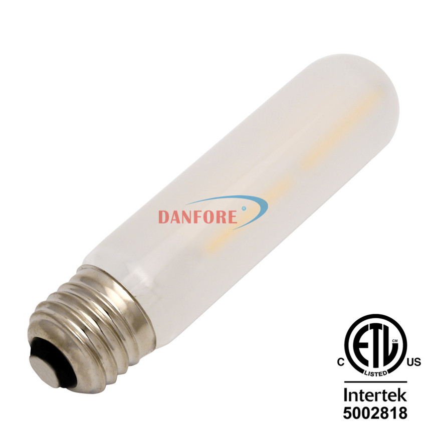 CE ETL approved 6W 125mm E27 E26 T30 T10 Tubular led filament bulb with frosted glass cover