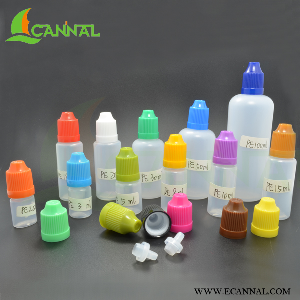 ECANNAL Childproof Cap E Liquid Dropper PE Plastic Bottles