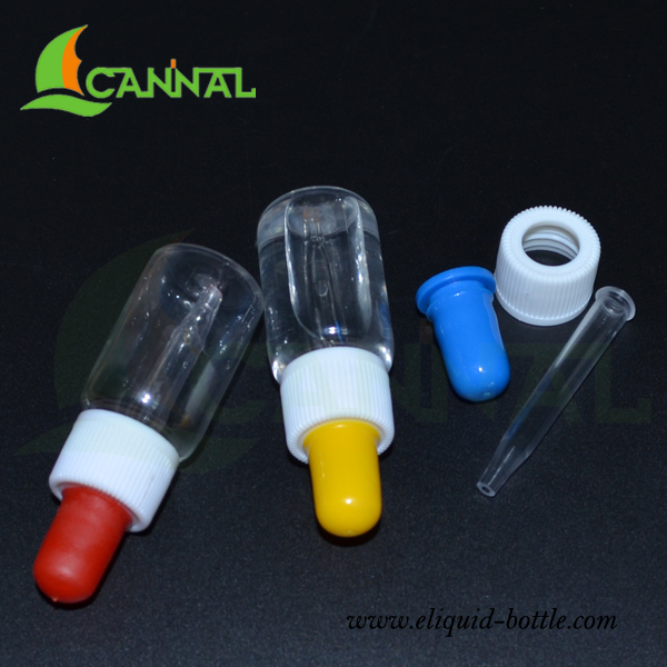 Ecannal 10ml round clear pet pipette dropper bottle