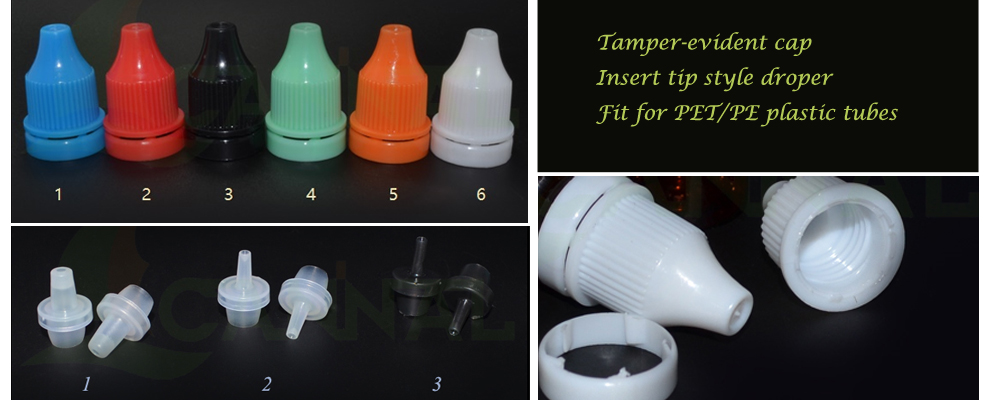 Ecannal 2ml120ml Tamperevident cap insert tip pe plastic bottle