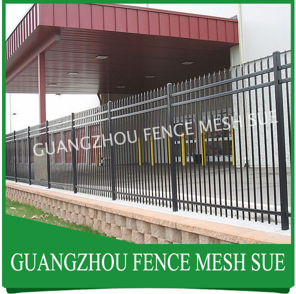 Steel pipe black powder coated fence for warehouse