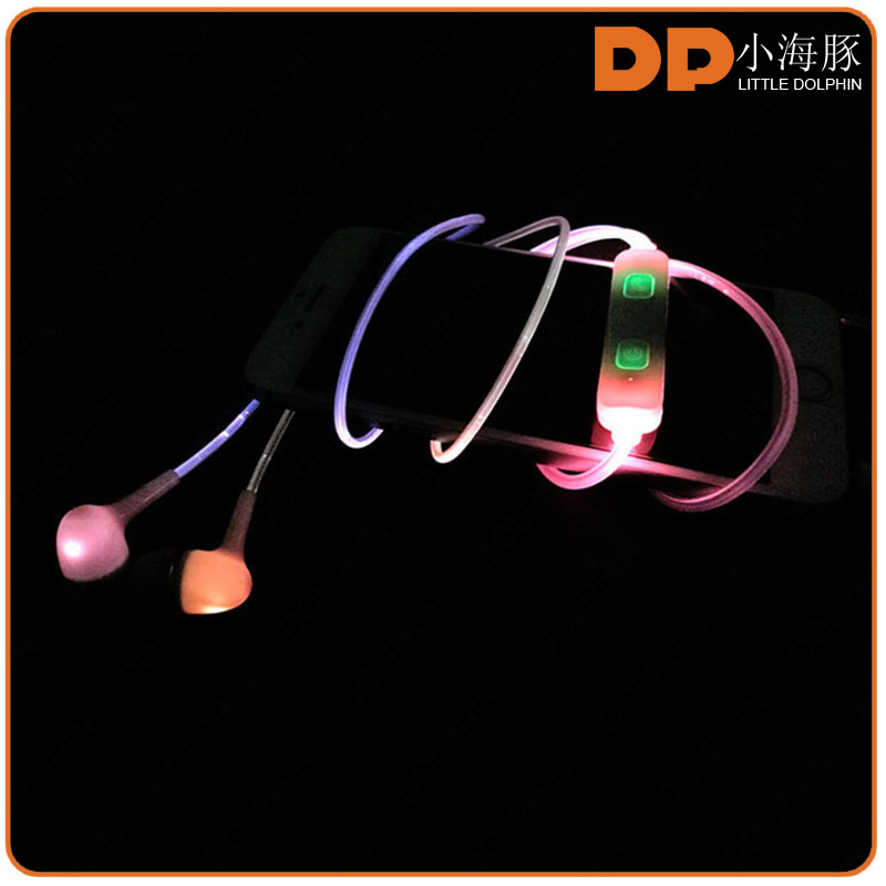 new premium sports earbuds noise cancelling headphones LED light glowing earphone