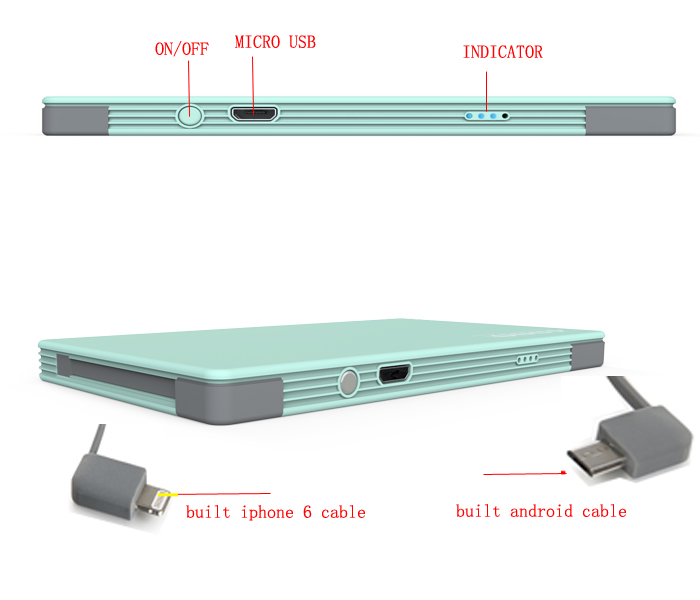 2016 popular power bank 4000mah for Iphone and Samsung