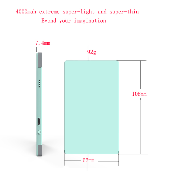 2016 popular power bank 4000mah for Iphone and Samsung
