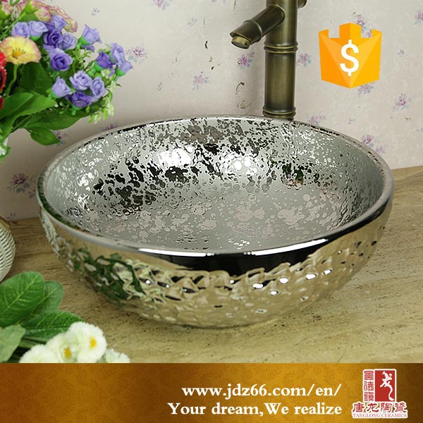Price sale silver color art ceramic hand basin