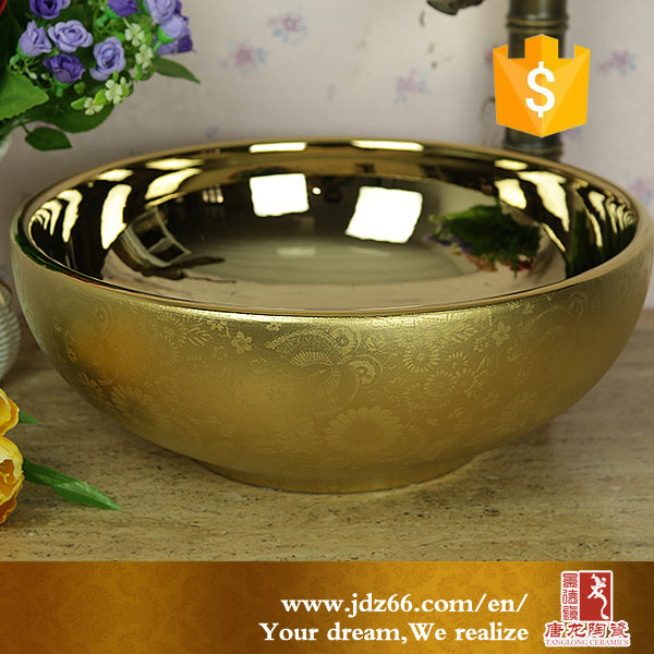 Professional golden bowl top vanity sink basin