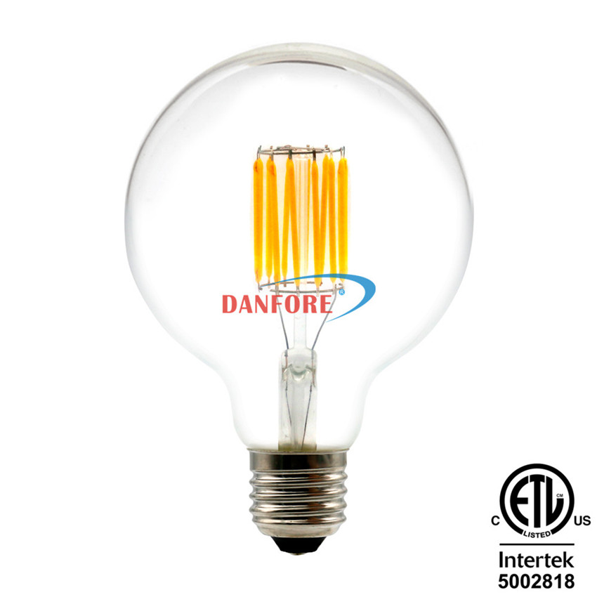 UL ETL approved 120V Dimmable 35W 5W 65W G95 G30 Edison filament led bulb
