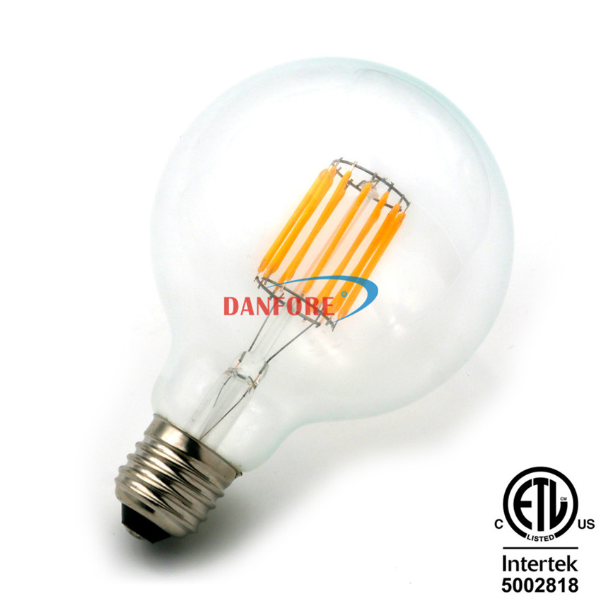 UL ETL approved 120V Dimmable 35W 5W 65W G95 G30 Edison filament led bulb