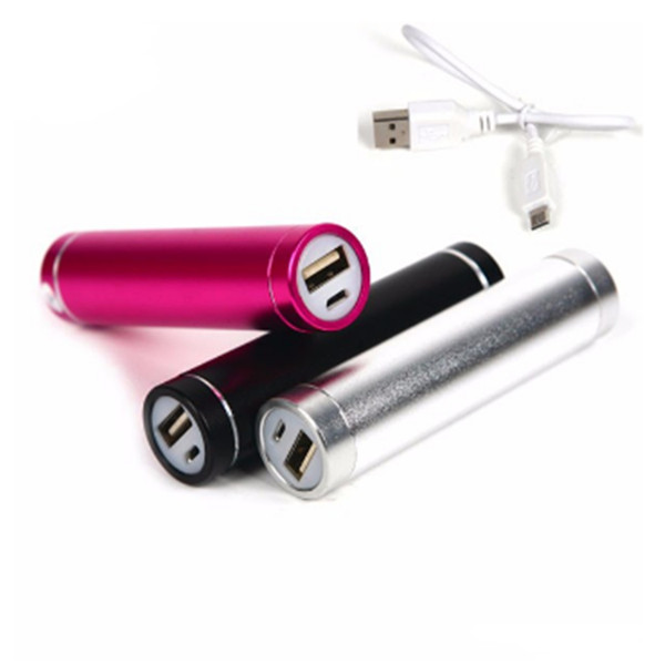 Universal portable cylinder aluminum power bank charger 2600mah for promotional gifts