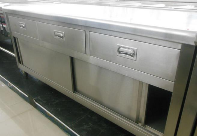 Stainless Steel Kitchen Working Table with Cabinet and Drawers