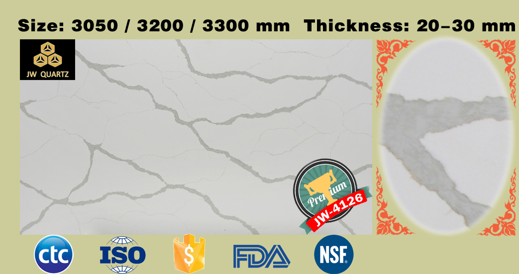 JW4126 LightningVast Veined Artificial Quartz Stone Slab