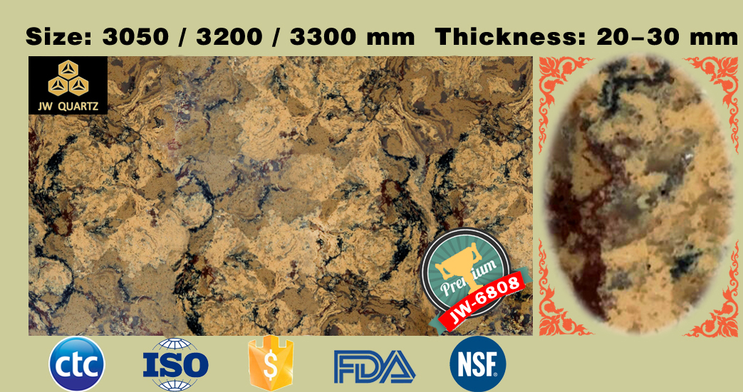 JW6808 GobiExtreme Attractive Artificial Quartz Stone Slab for Countertop