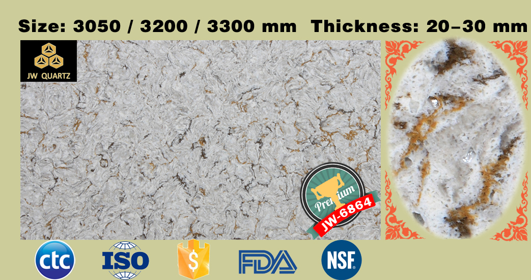 JW6864 SailingNon Radiation Engineered Quartz Stone Slab