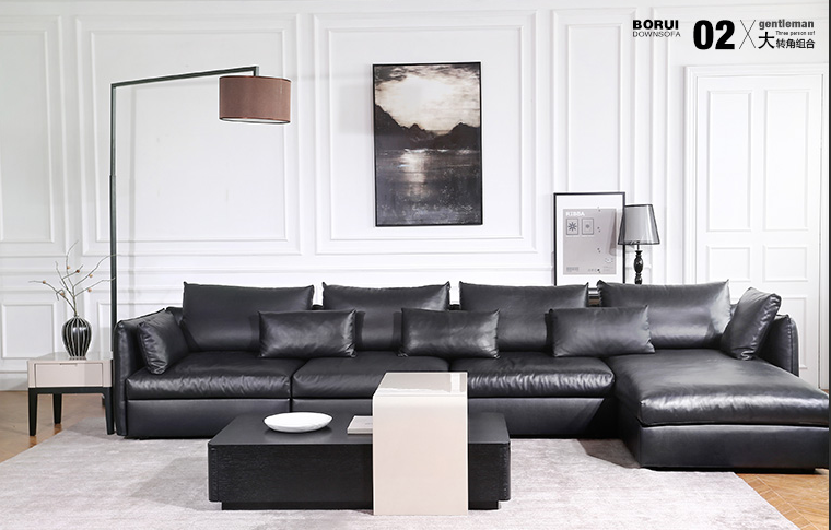 China Lizz Furniture European Modern Style Leather Sofa