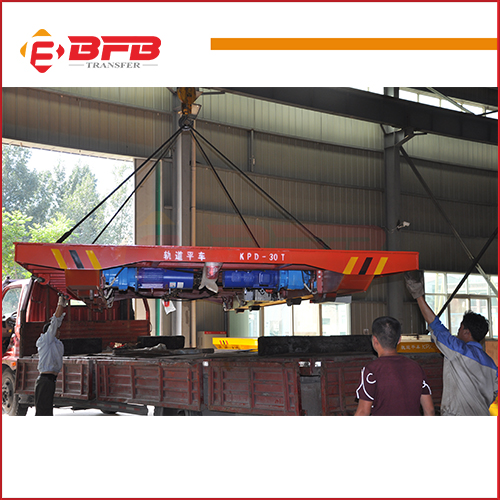 Low cart height large table trolley rail transfer wagon