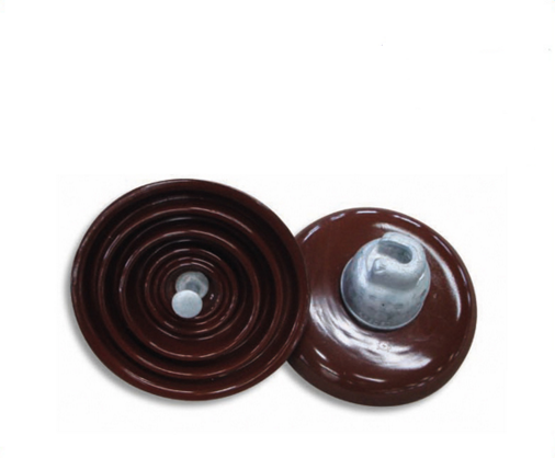 Porcelain Brown Disc Insulator ANSI 523 Fog Type 70KN Ceramic Insulators