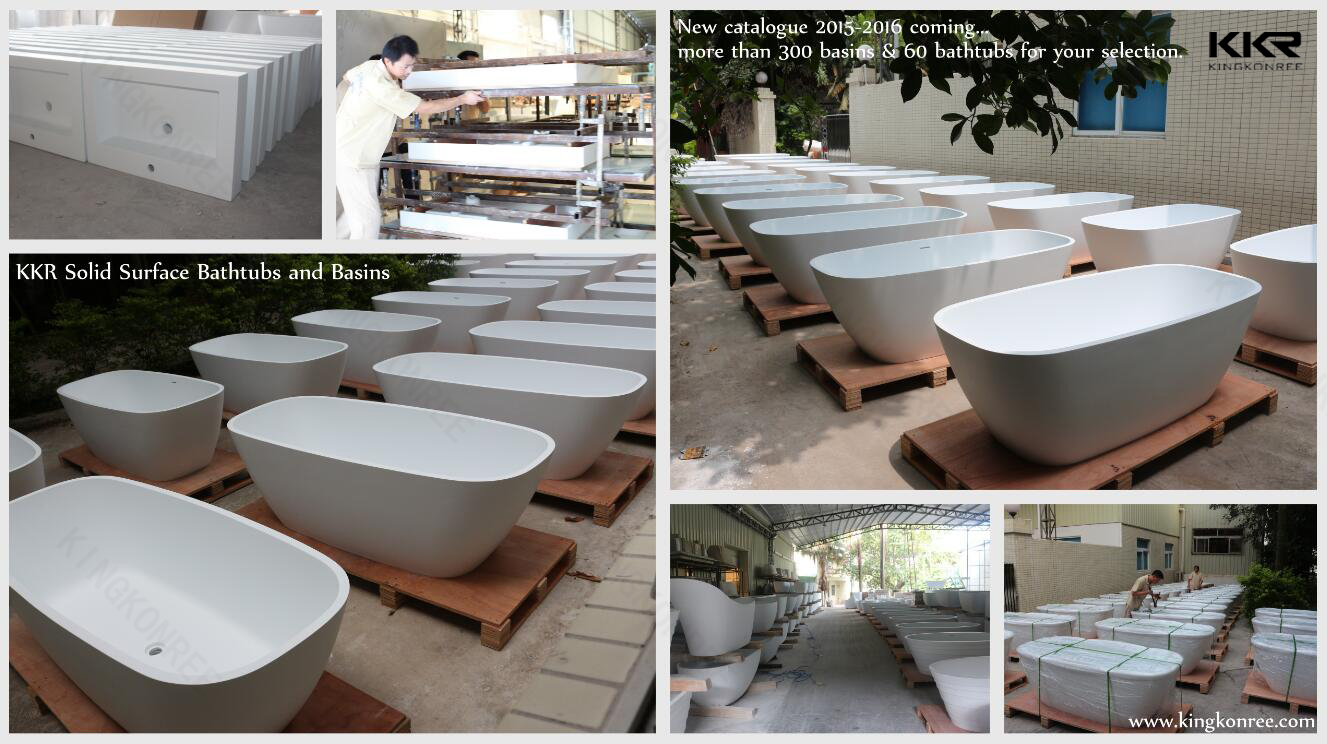 Artificial Stone Solid Surface Freestanding Portable Bathtub for Adults