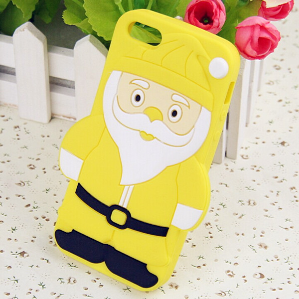 Hot Sell Christmas Santa Silicone Mobile Phone Cover