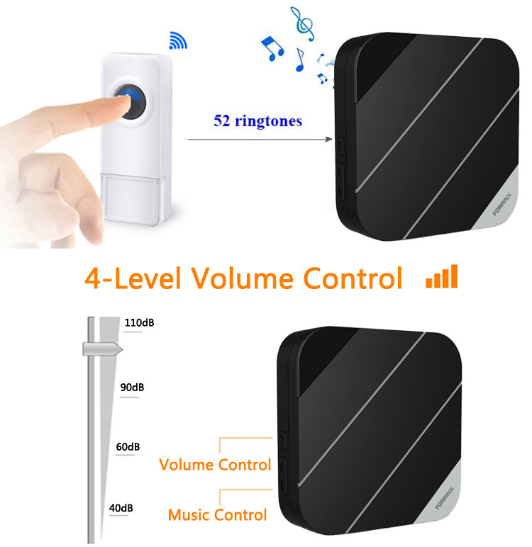 Newest Forrinx B15 Stripe Design 1000 Feet Long Distance Wireless Remote Doorbell