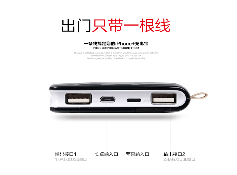 Polymer battery 12000mAh USB Power Bank Portable Pack Battery Charger for Cell Phones