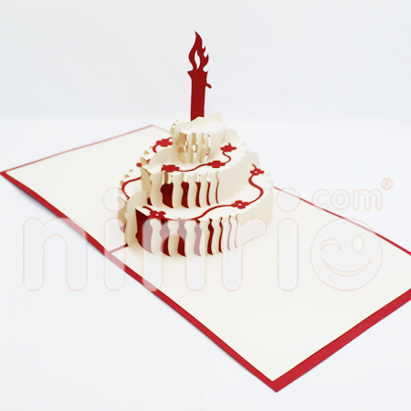 Birthday cake Pop Up Card Handmade Greeting Card