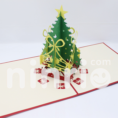 Christmas tree light Pop Up Card Handmade Greeting Card