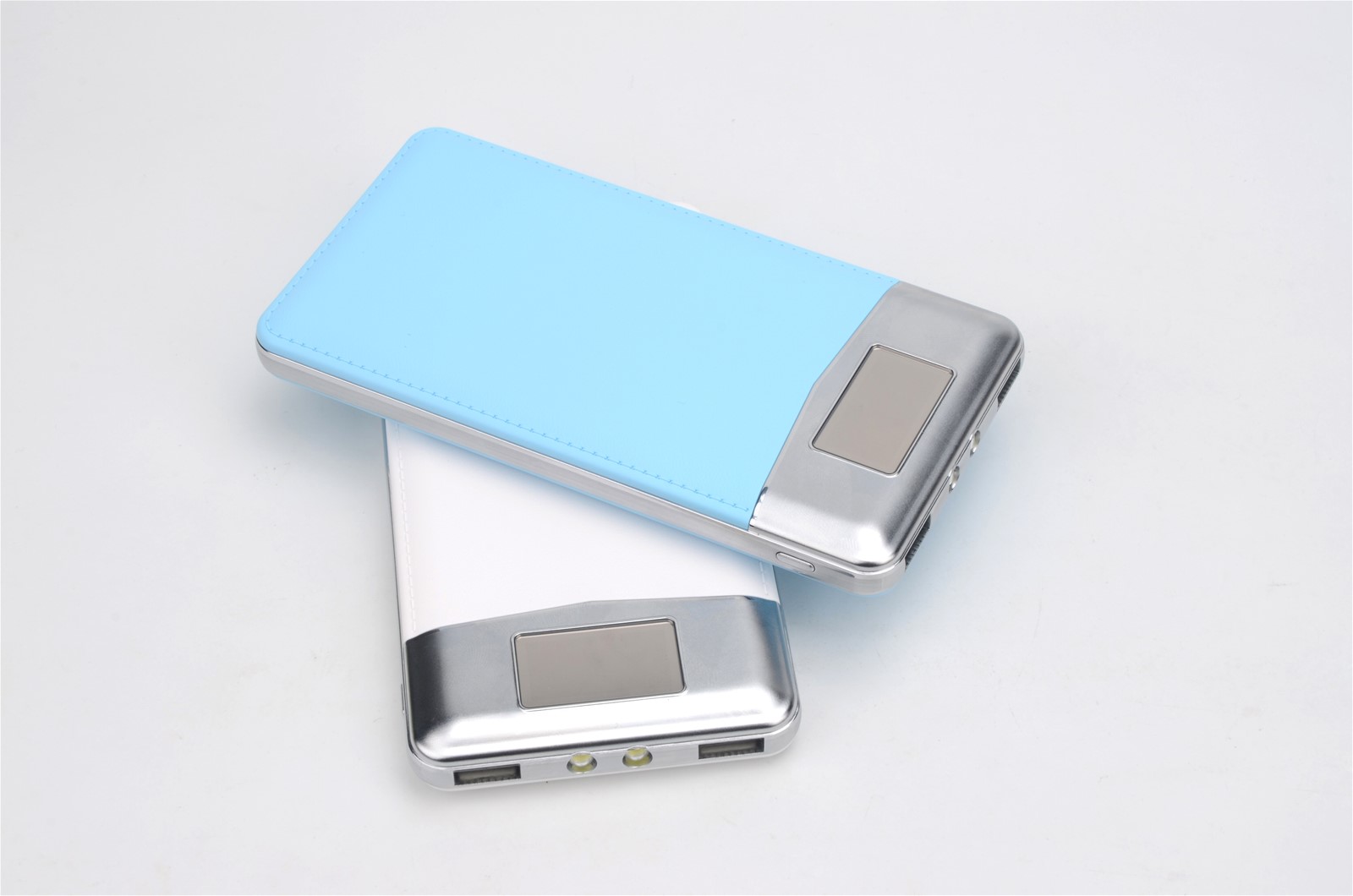 Double USB Fashion Leather Design Slim Power Bank 8000mAh