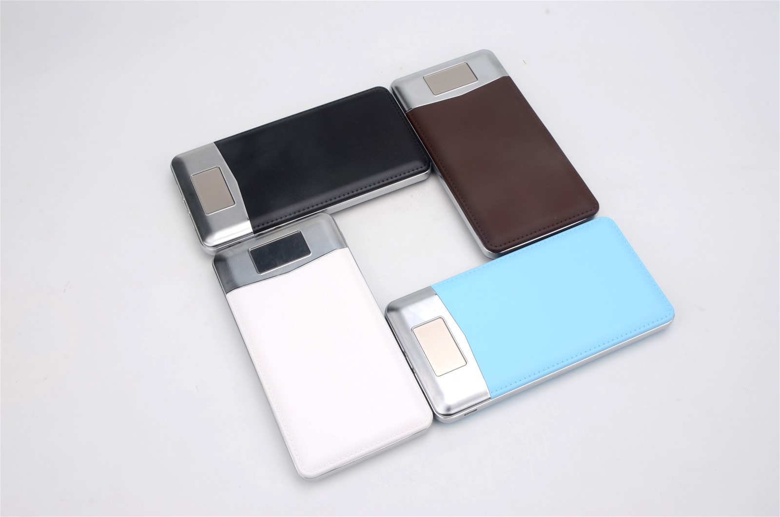 Double USB Fashion Leather Design Slim Power Bank 8000mAh