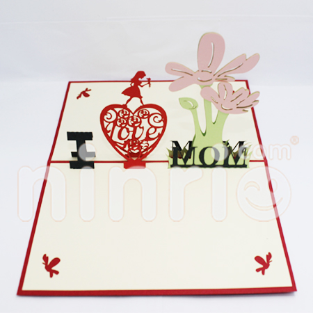 I love mom Pop Up Card Handmade Greeting Card