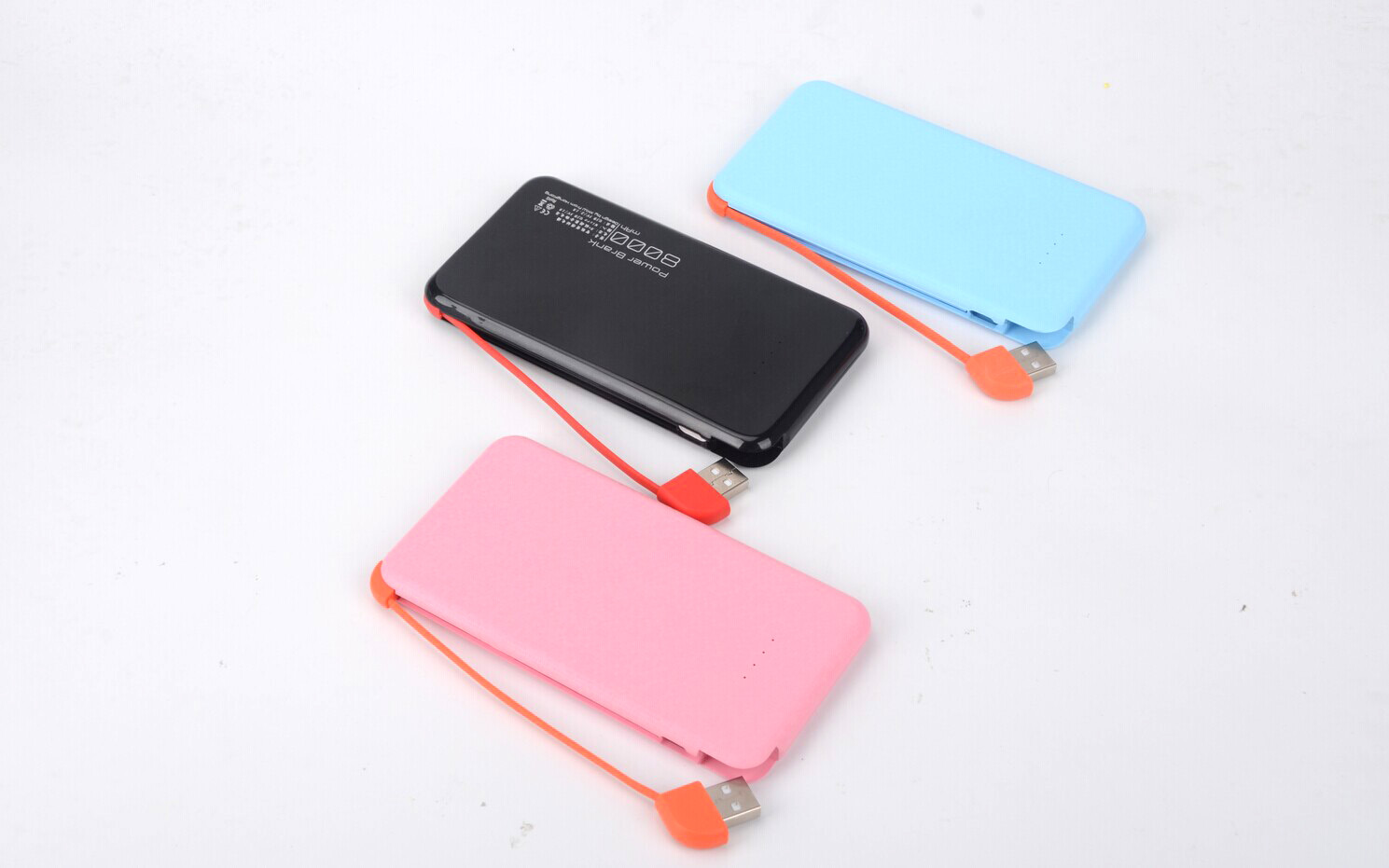 Builtin USB Cable Polymer Power Bank 10000mAh Powerful yet Portable