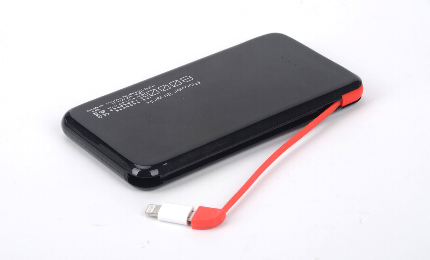 Builtin USB Cable Polymer Power Bank 10000mAh Powerful yet Portable