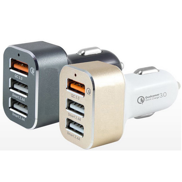 Qualcomm Certified Quick Charge 30 35W 3 USB Port Car Charger