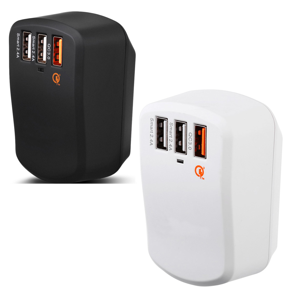 Qualcomm Certified Quick Charge 30 42W 3Port USB Wall Charger
