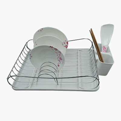 Dish Drainer With Plastic Tray