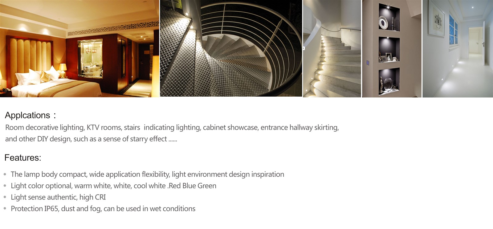 Mini 1W Epistar LED DC12V Spotlight downlight showcase lighting