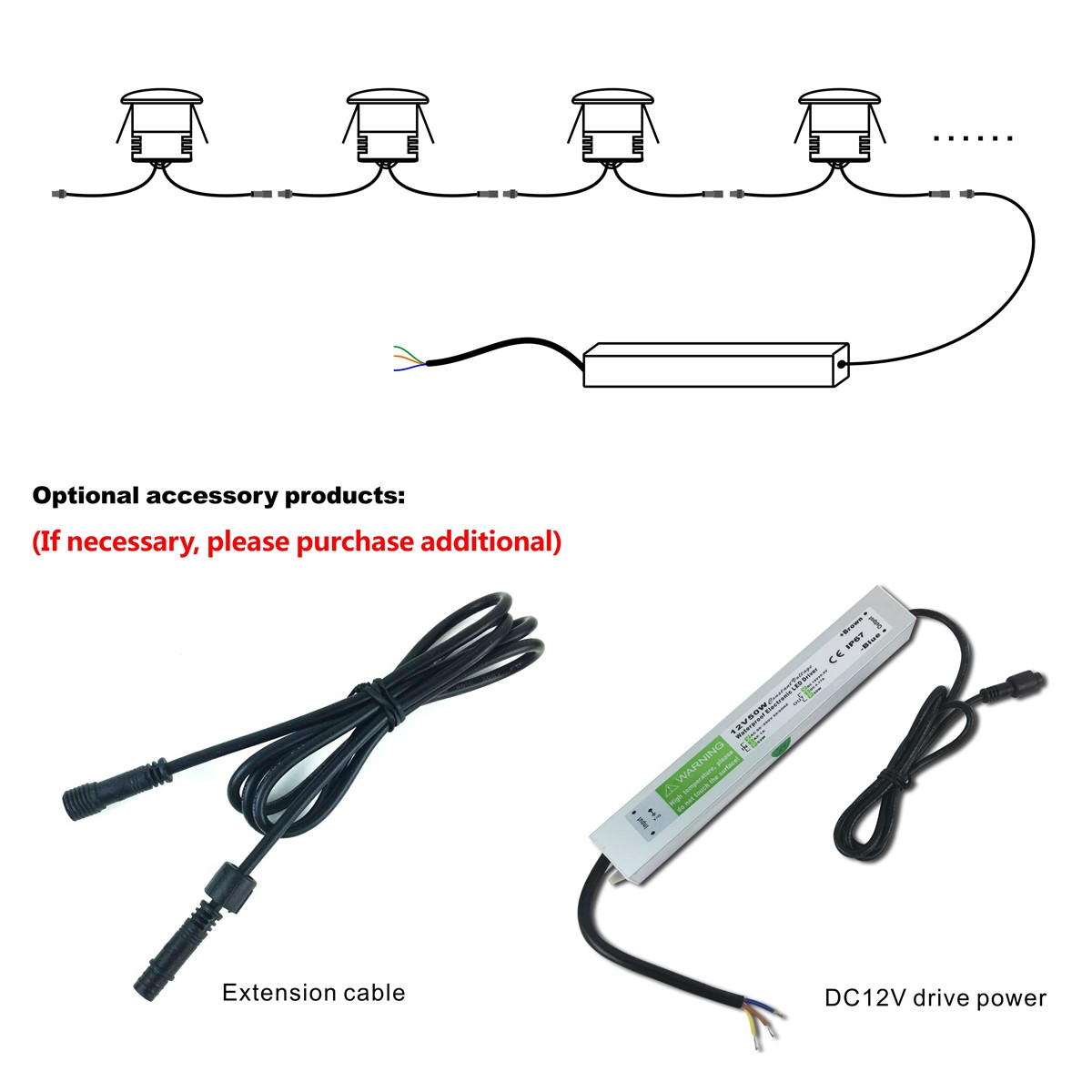 Mini Epistar 1W LED Footlight DC12V Waterproof IP67 5 years warranty