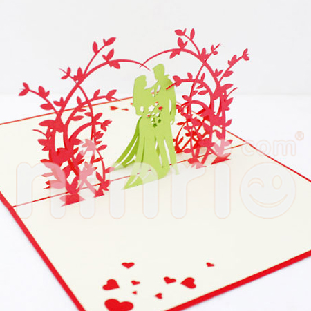 Sweet wedding Pop Up Card Handmade Greeting Card