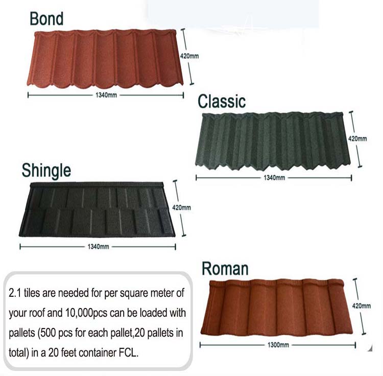 New building material lightweight and durable stone coated roof tile