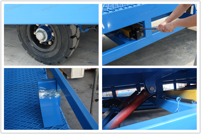 Mobile dock truck hydraulic container loading ramp