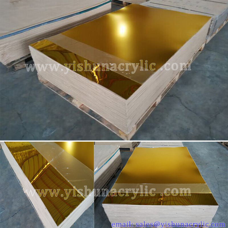 golden mirror acrylic sheet for decoration