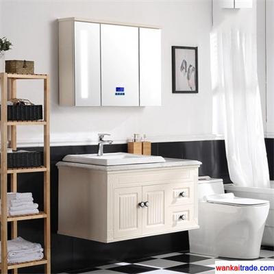 New style multilayer solid wood bathroom cabinet with bluetooth music player