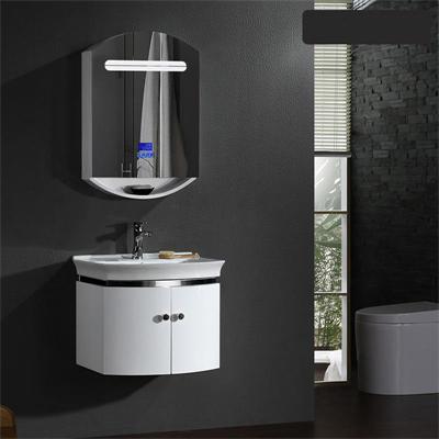 New style PVC bathroom cabinets modern art style and bluetooth music player countertop