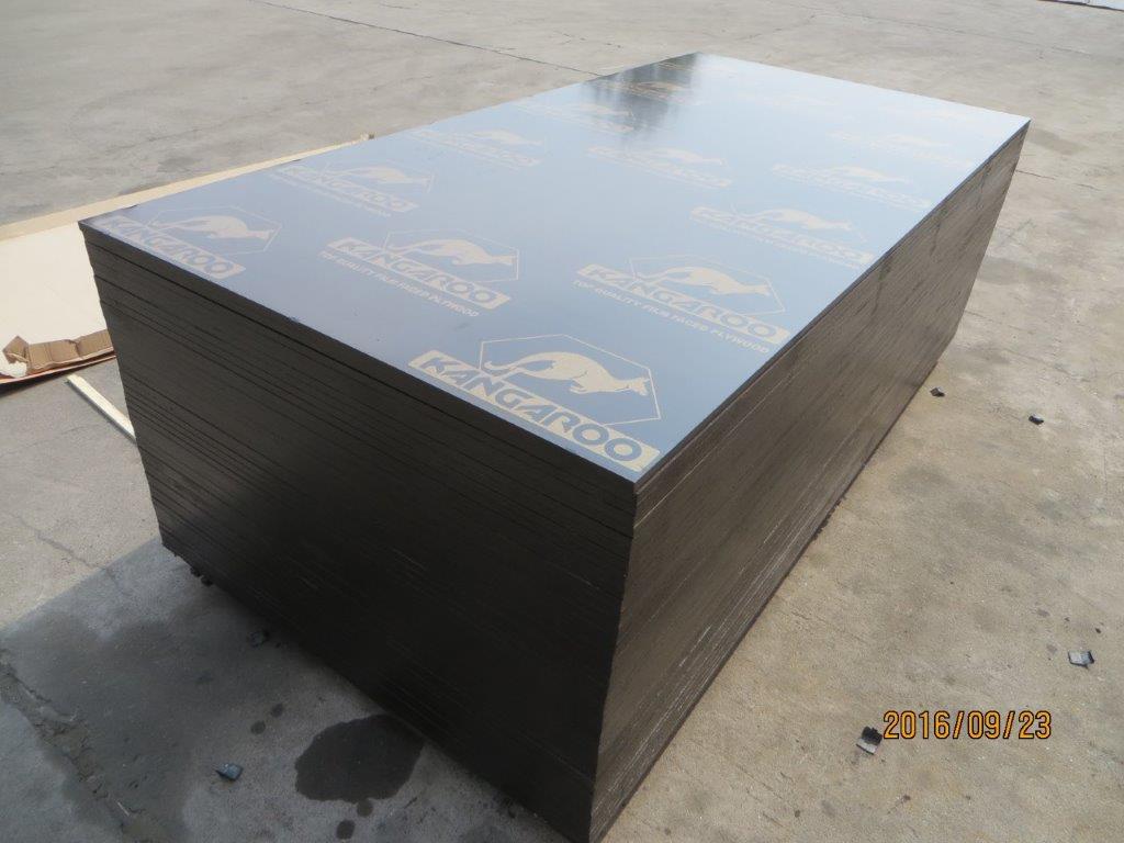 KANGAROO BRAND FILM FACED PLYWOOD POPLAR CORE WBP MELAMINE GLUE BROWN