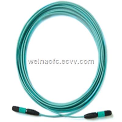 Fiber Optic Jumper Patch Cord cable Patchcord MPOMPO 8 12 24 48 Fibers OM3 OM4 Multimode Aqua