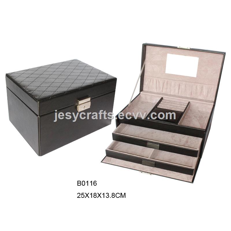 black leather jewelry box