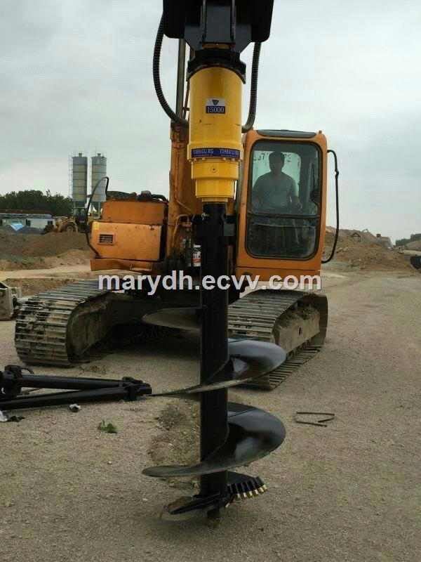 Hydraulic auger driveEarth auger for ground pile installation