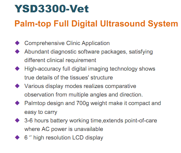 Veterinary Medical Equipment Palmtop Digital Ultrasound Scanner