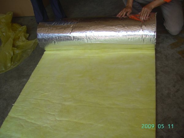 Fiberglass wool board with kraft facing with aluminum foil glass wool panel